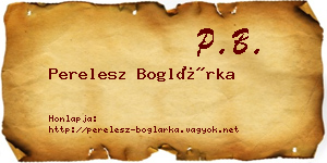 Perelesz Boglárka névjegykártya